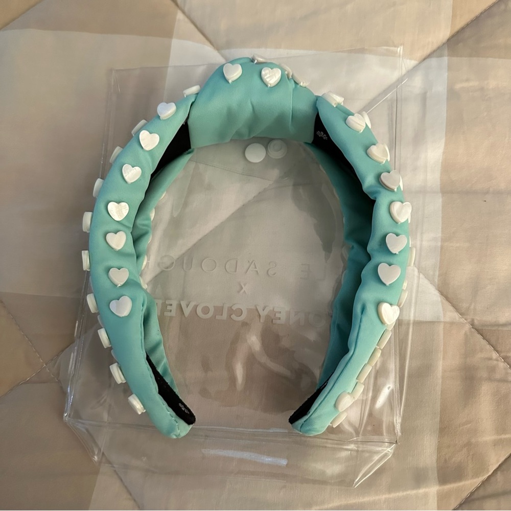 Stoney Clover Lane x Lele Sadoughi Cotton Candy Mother Of Pearl Hearts Headband